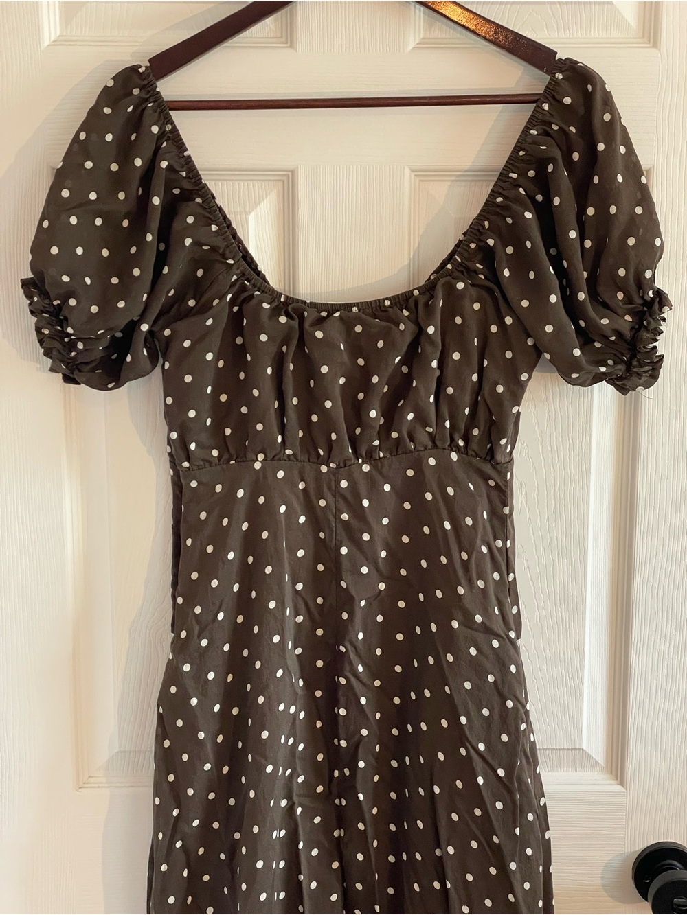By Together Brown Polka Dot Sweetheart Midi Dress Small - Picture 6 of 8